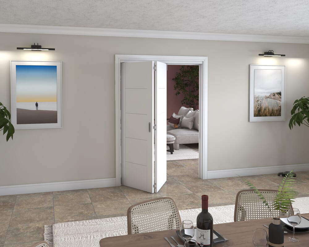 White Iseo 2 Door Roomfold Grande (2 + 0 x 711mm Doors)
