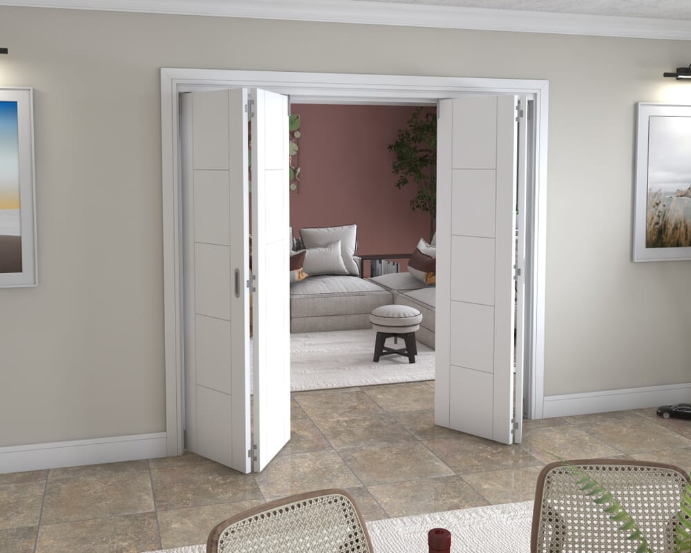 White Iseo 4 Door Roomfold Grande (2 + 2 x 533mm Doors)