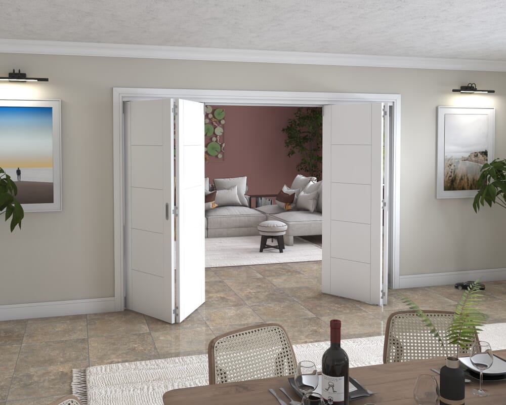 White Iseo 4 Door Roomfold Grande (2 + 2 x 711mm Doors)