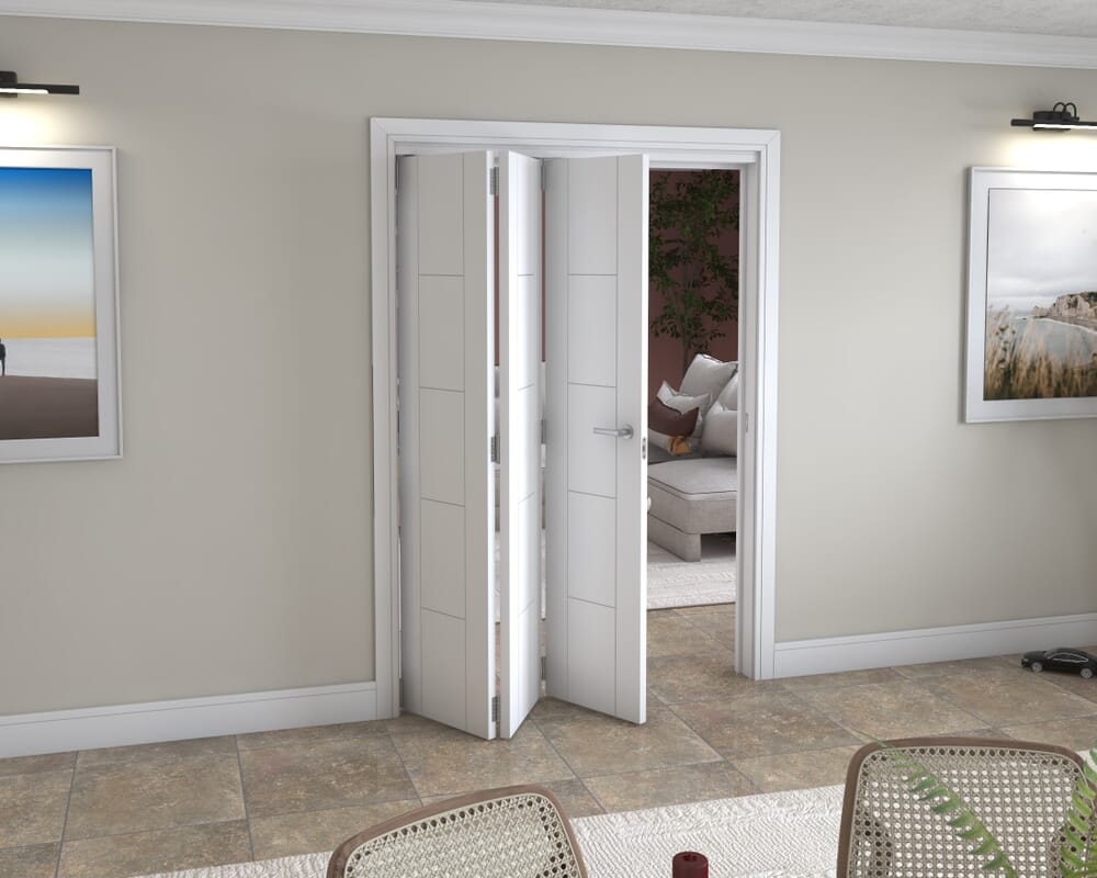 White Iseo 3 Door Roomfold Grande (3 + 0 x 457mm Doors)