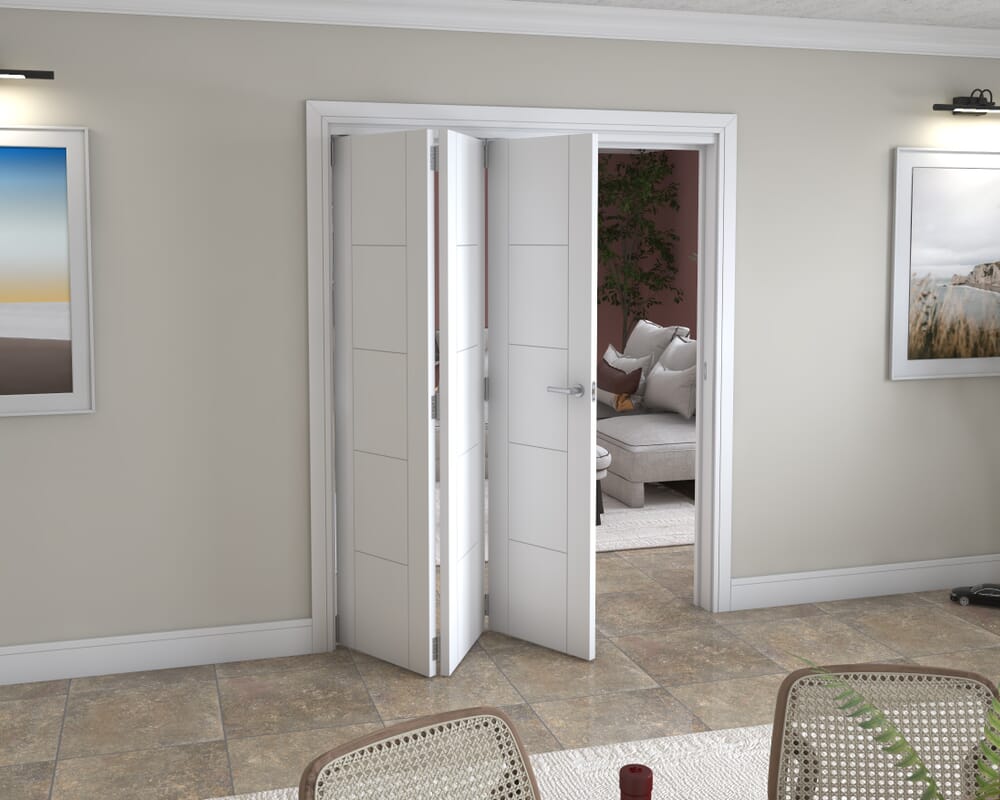 White Iseo 3 Door Roomfold Grande (3 + 0 x 533mm Doors)