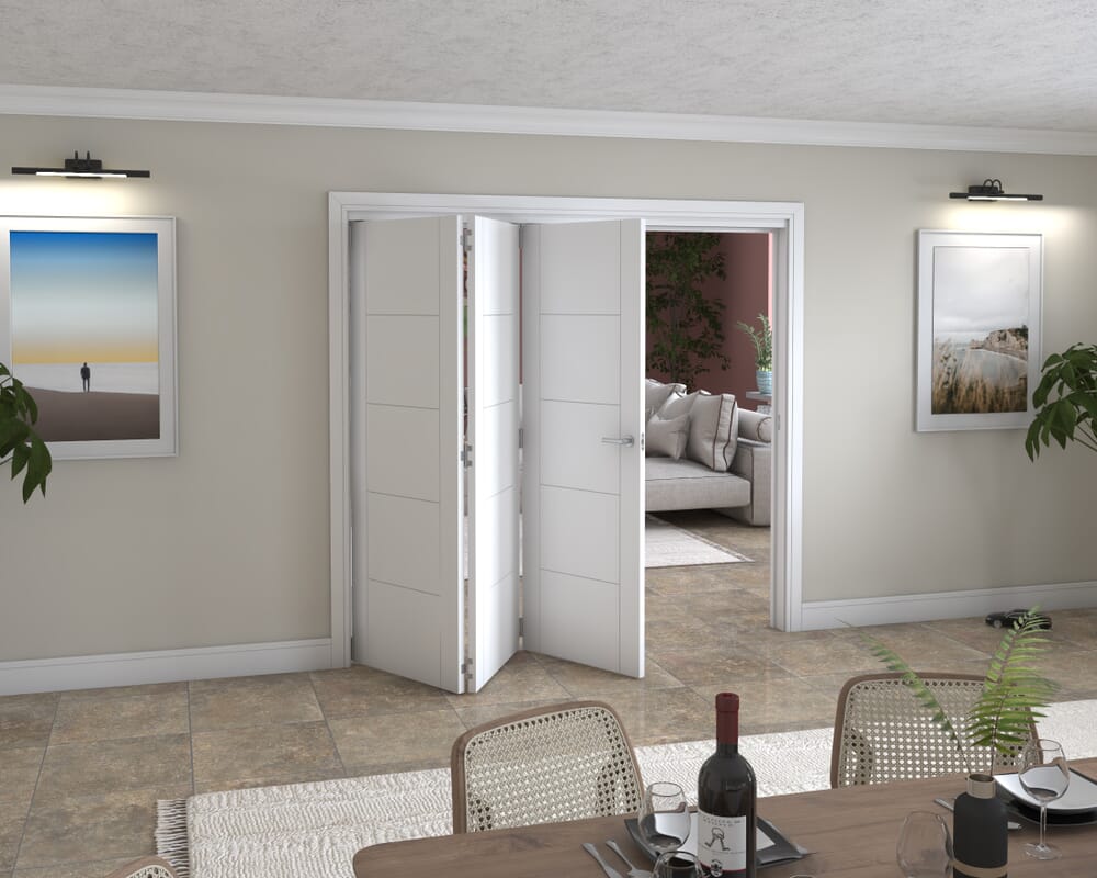 White Iseo 3 Door Roomfold Grande (3 + 0 x 711mm Doors)