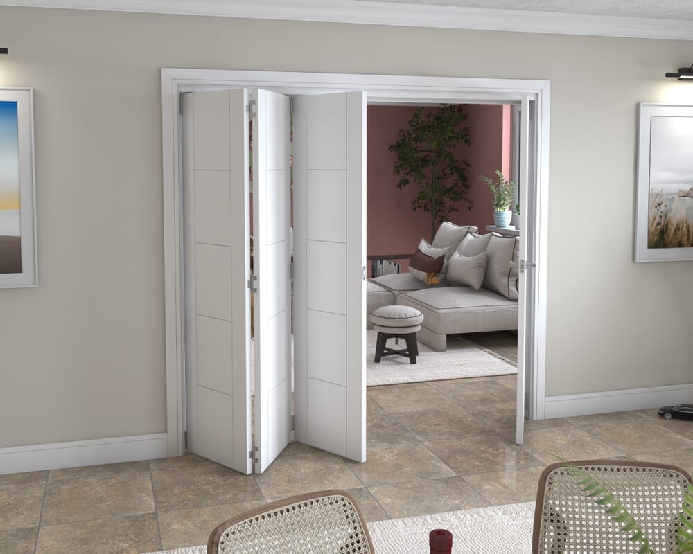 White Iseo 4 Door Roomfold Grande (3 + 1 x 533mm Doors)