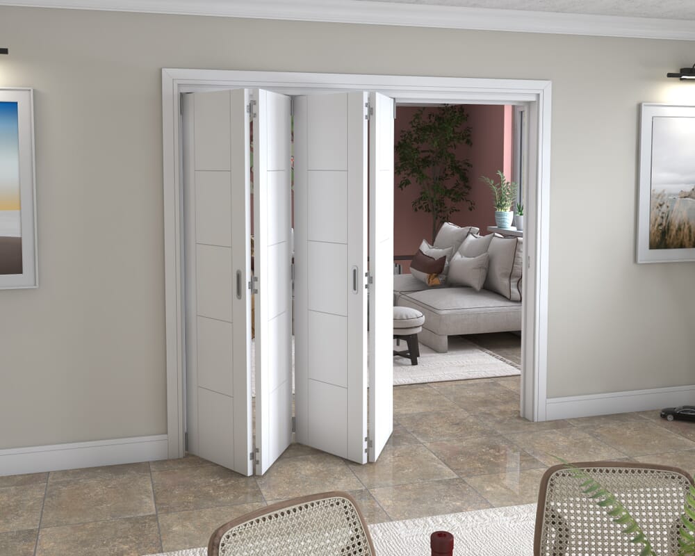 White Iseo 4 Door Roomfold Grande (4 + 0 x 533mm Doors)