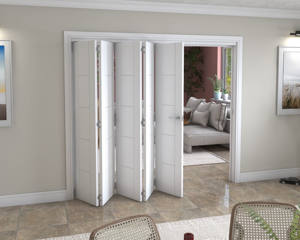 White Iseo 5 Door Roomfold Grande (5 + 0 x 457mm Doors)
