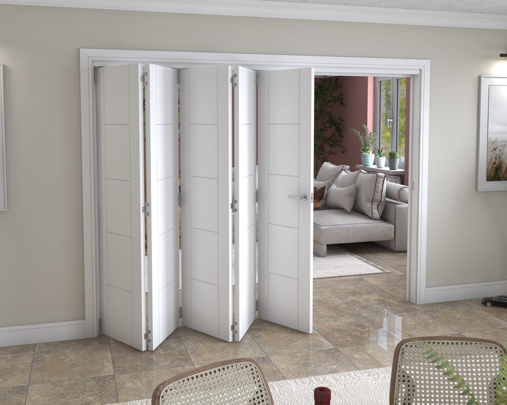 White Iseo 5 Door Roomfold Grande (5 + 0 x 533mm Doors)