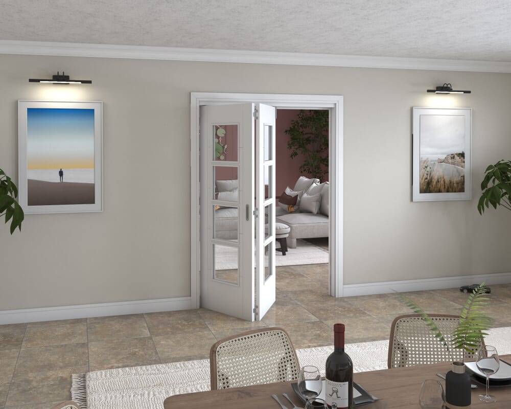 Iseo White 4 Light Clear 2 Door Roomfold Grande (2 + 0 x 711mm Doors)