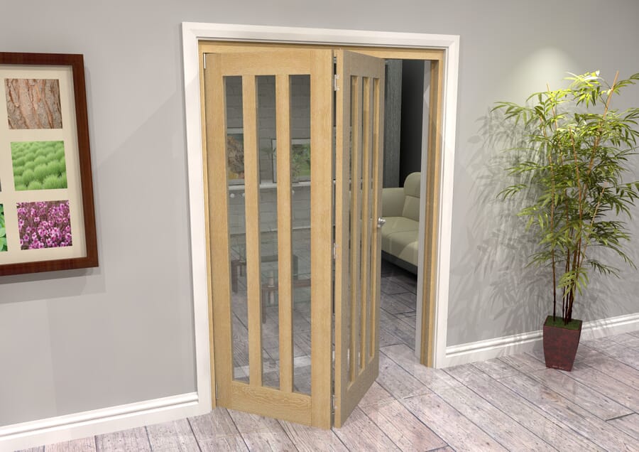 Aston Oak Clear Glazed Roomfold Grande