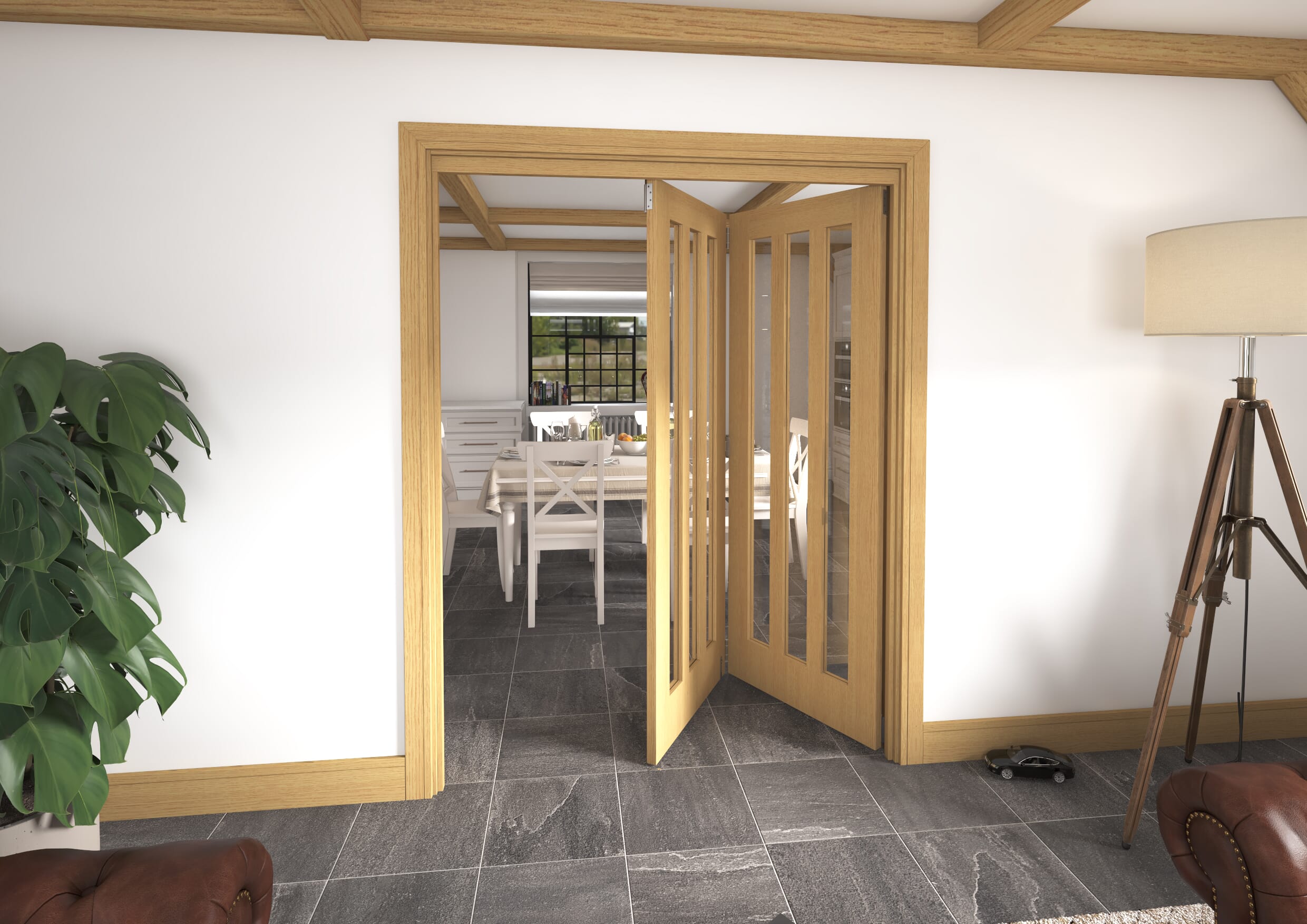 1599x2060x133mm Aston Oak Roomfold Grande (2+0)