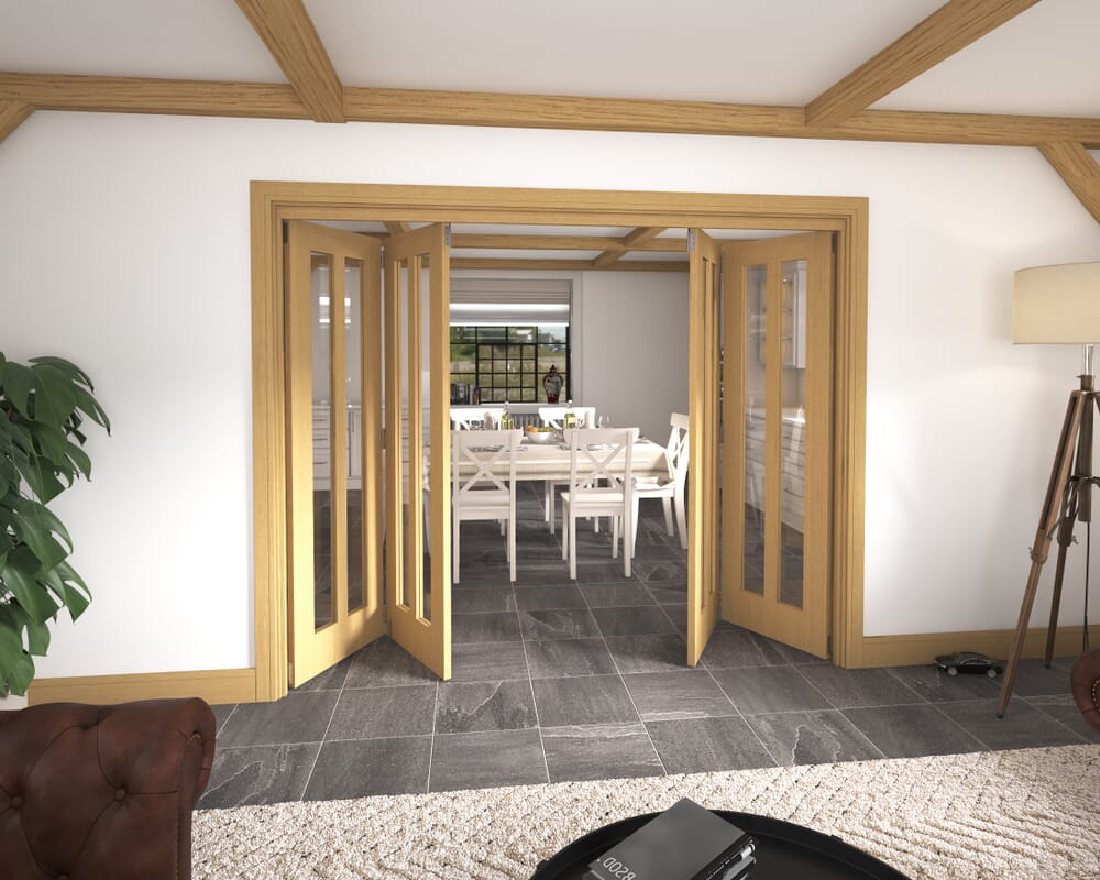 2528x2060x133mm Aston Oak Roomfold Grande (2+2)