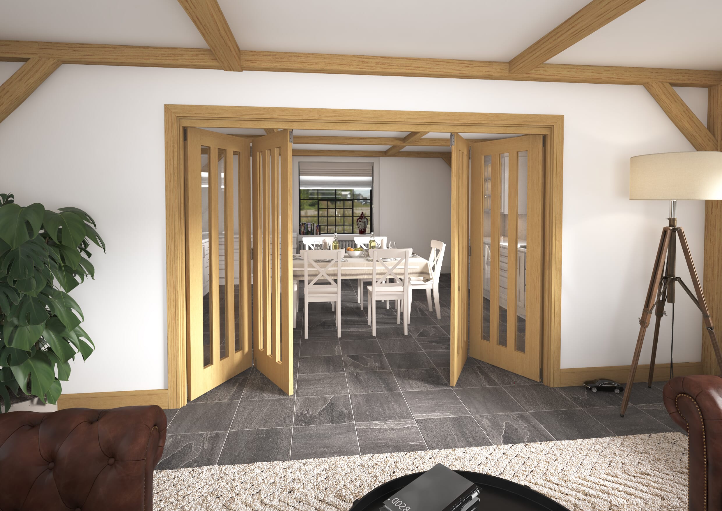 2832x2060x133mm Aston Oak Roomfold Grande (2+2)