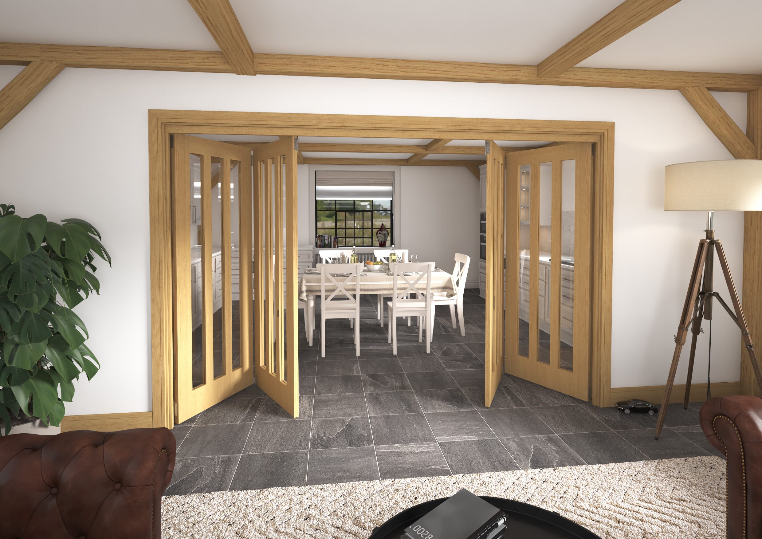 3136x2060x133mm Aston Oak Roomfold Grande (2+2)
