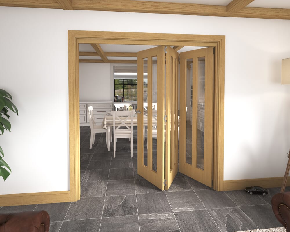 1905x2060x133mm Aston Oak Roomfold Grande (3+0)