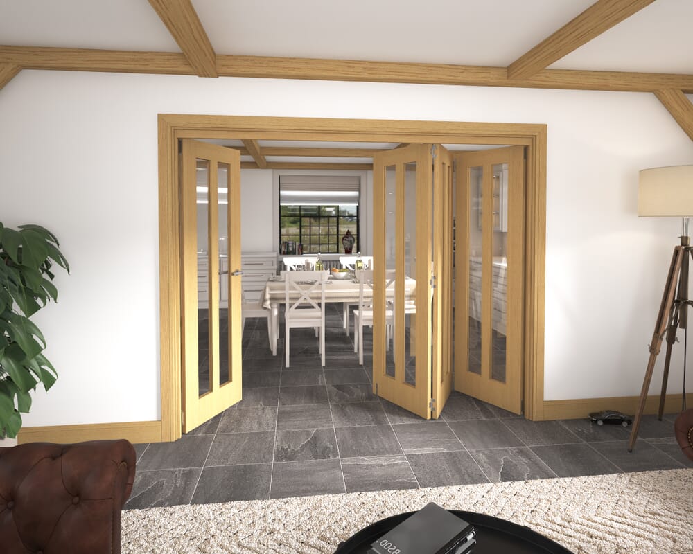 2528x2060x133mm Aston Oak Roomfold Grande (3+1)