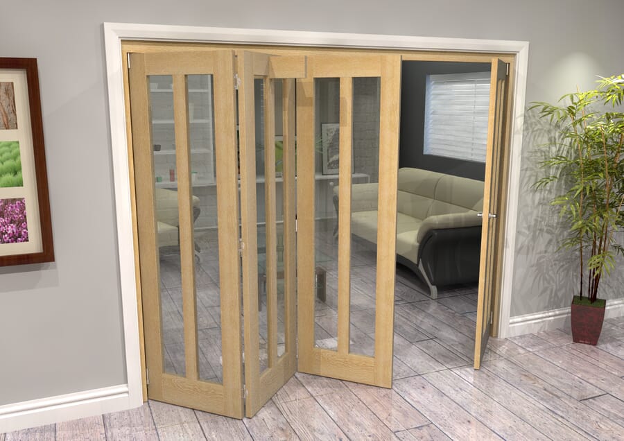 Aston Oak Clear Glazed Roomfold Grande