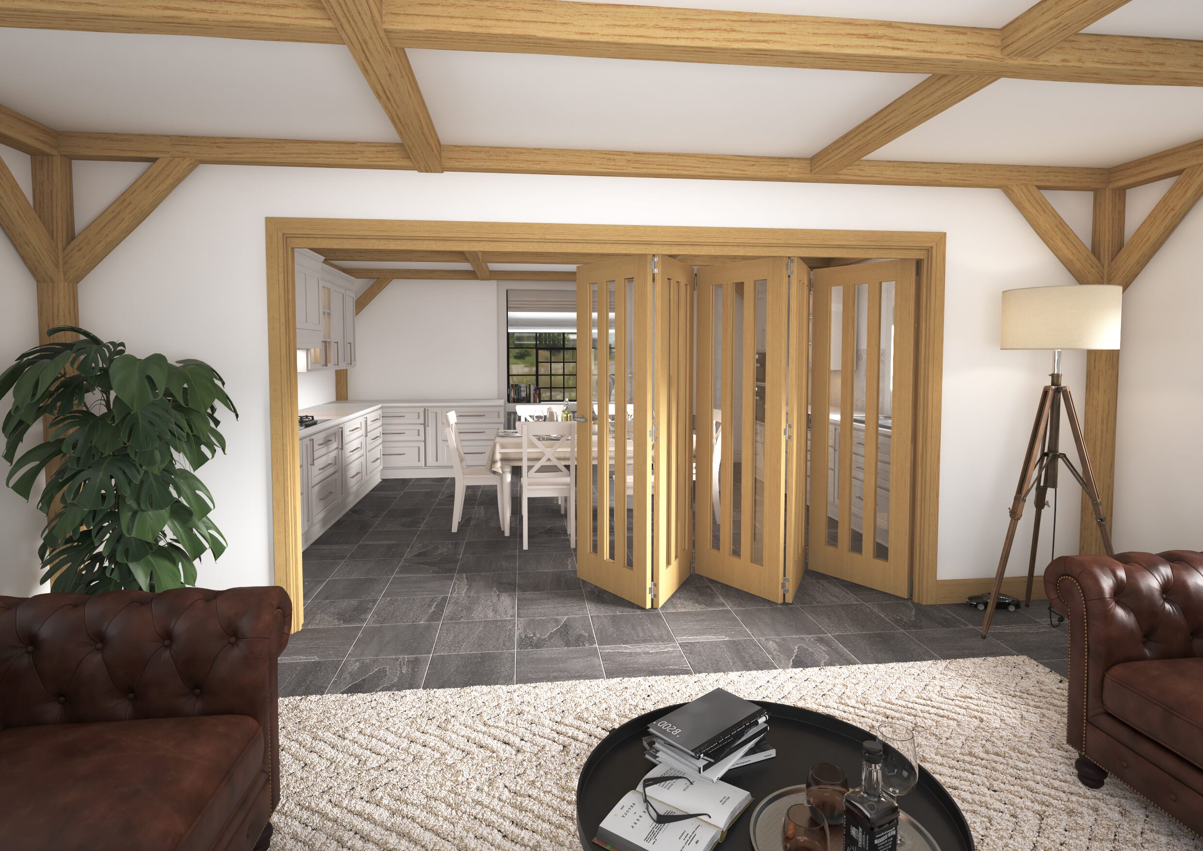 3511x2060x133mm Aston Oak Roomfold Grande (5+0)