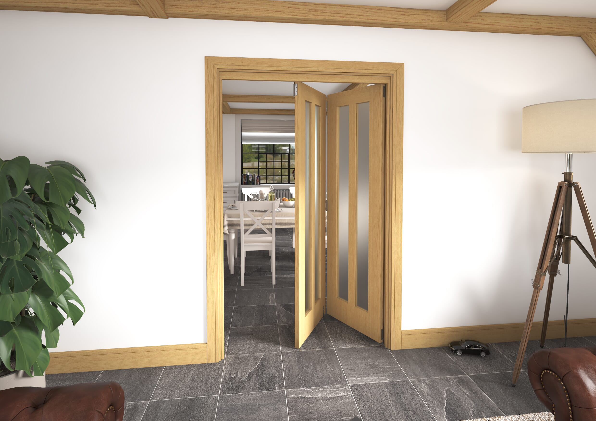 1295x2060x133mm Aston Oak Frosted Roomfold Grande (2+0)