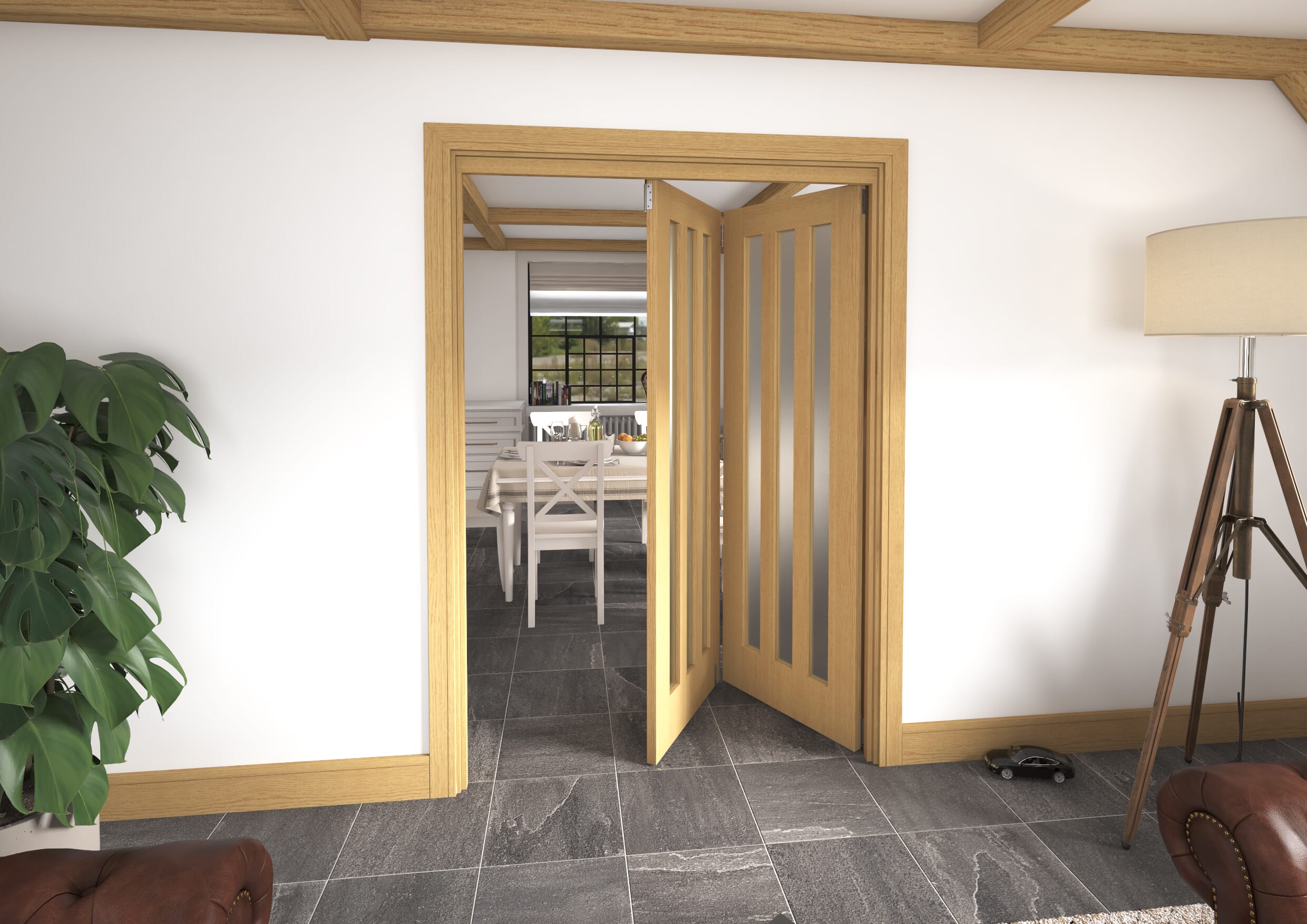1447x2060x133mm Aston Oak Frosted Roomfold Grande (2+0)