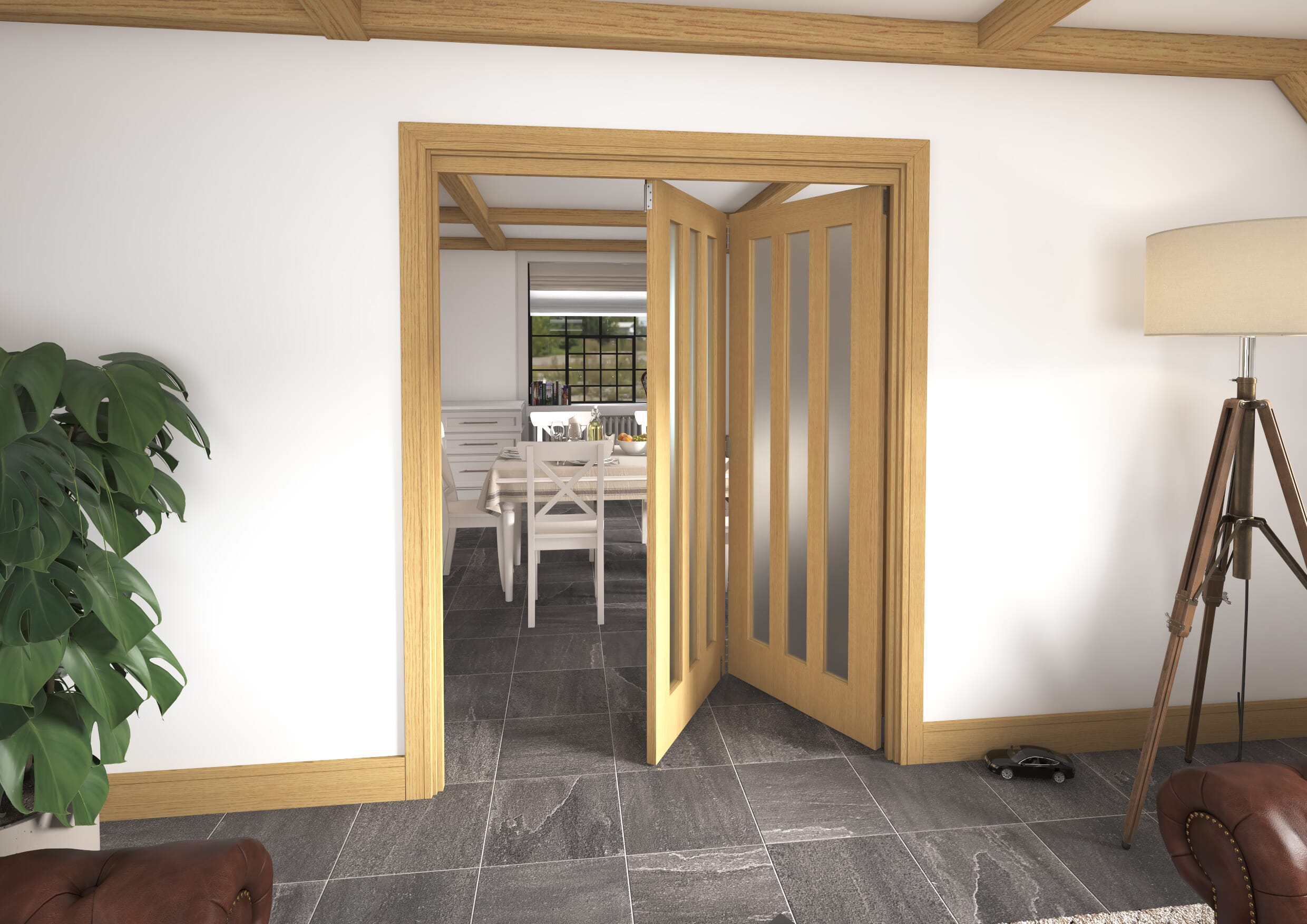 1599x2060x133mm Aston Oak Frosted Roomfold Grande (2+0)