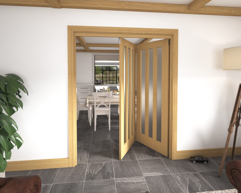 1599x2060x133mm Aston Oak Frosted Roomfold Grande (2+0)