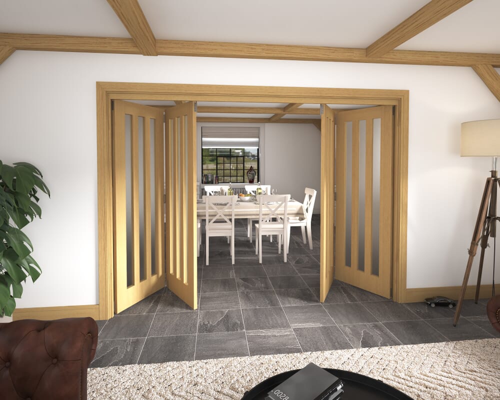 2832x2060x133mm Aston Oak Frosted Roomfold Grande (2+2)