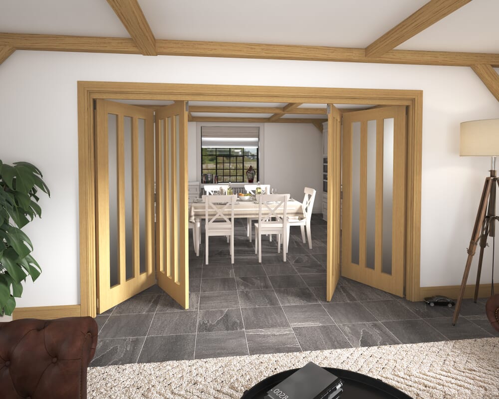 3136x2060x133mm Aston Oak Frosted Roomfold Grande (2+2)