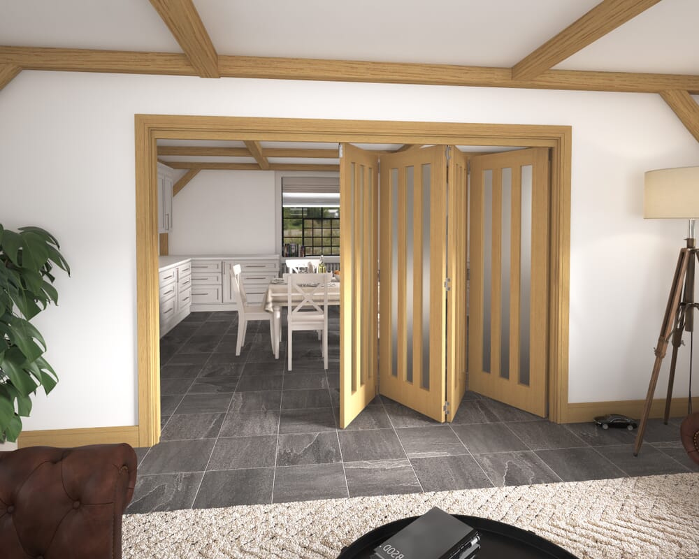 2832x2060x133mm Aston Oak Frosted Roomfold Grande (4+0)