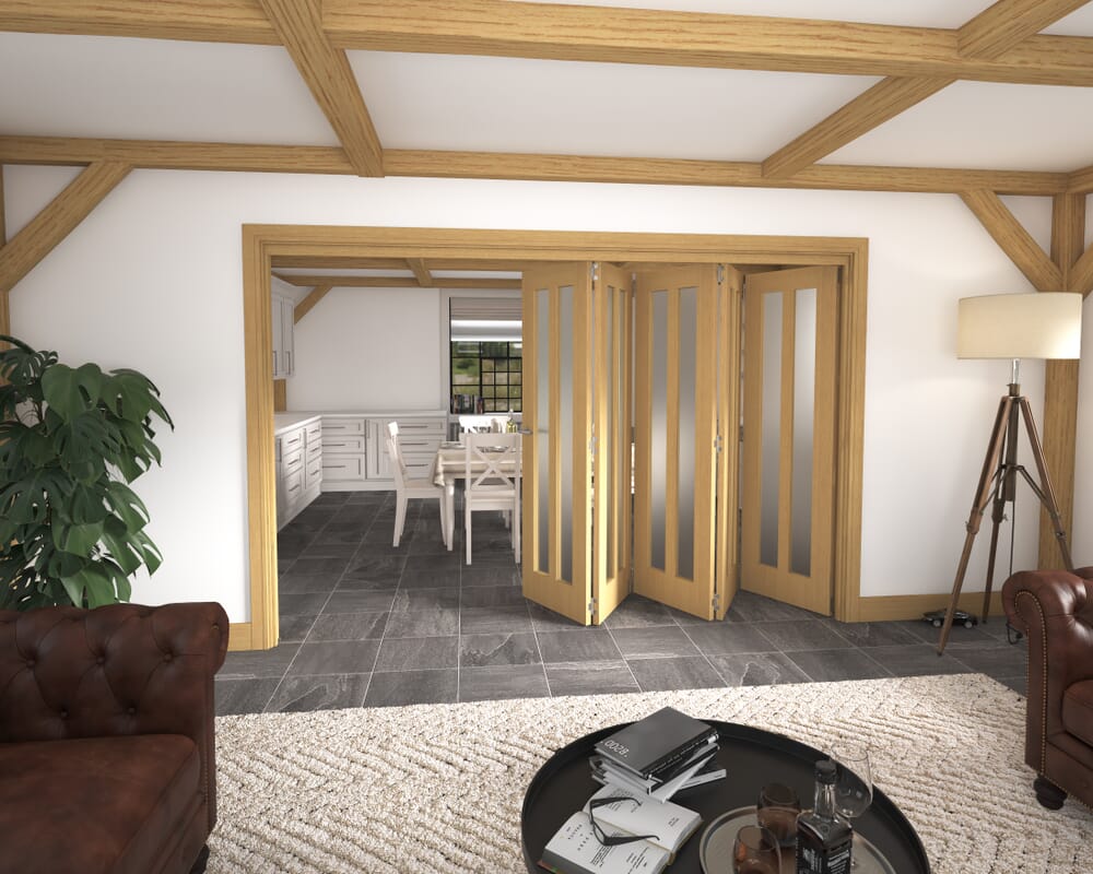 3131x2060x133mm Aston Oak Frosted Roomfold Grande (5+0)