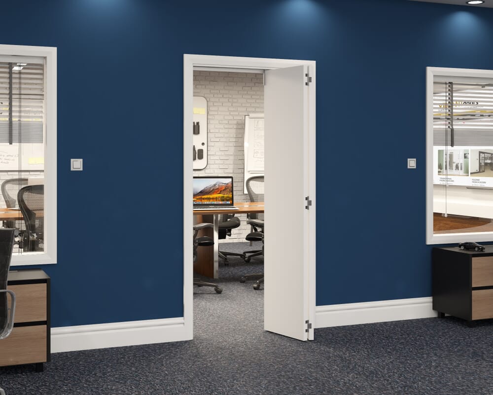 989x2060x133mm White Flush Prefinished Roomfold Grande (2+0)