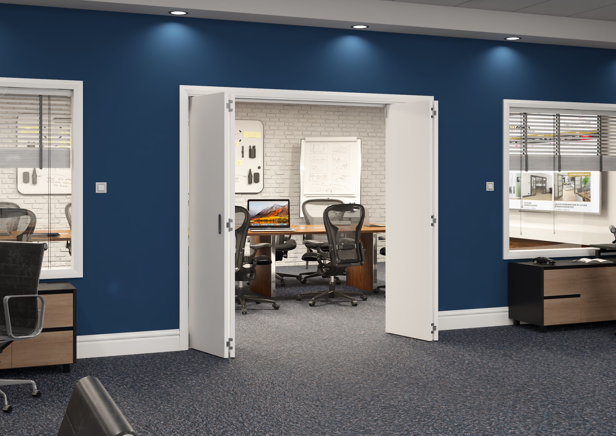 2220x2060x133mm White Flush Prefinished Roomfold Grande (2+2)