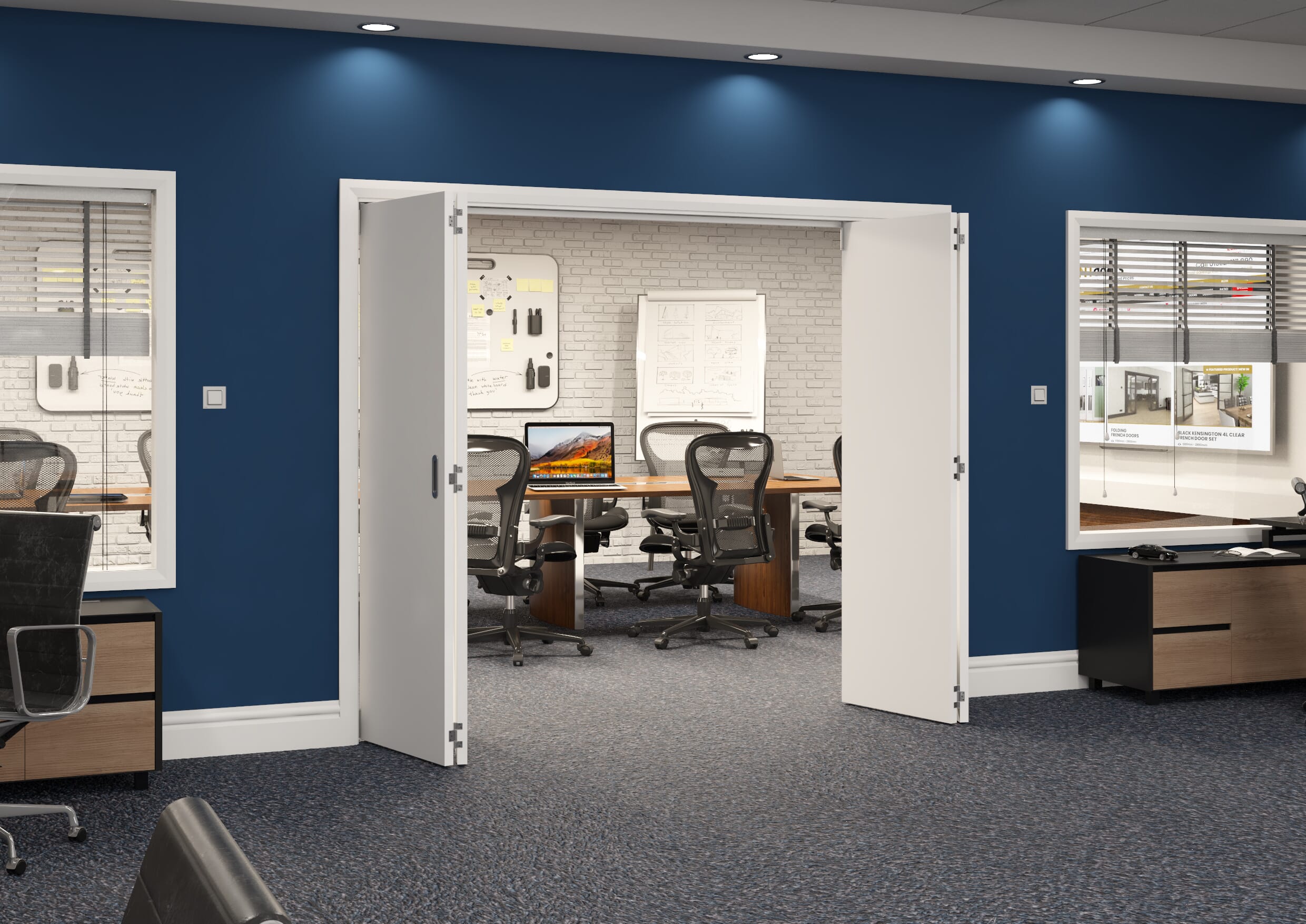 2528x2060x133mm White Flush Prefinished Roomfold Grande (2+2)