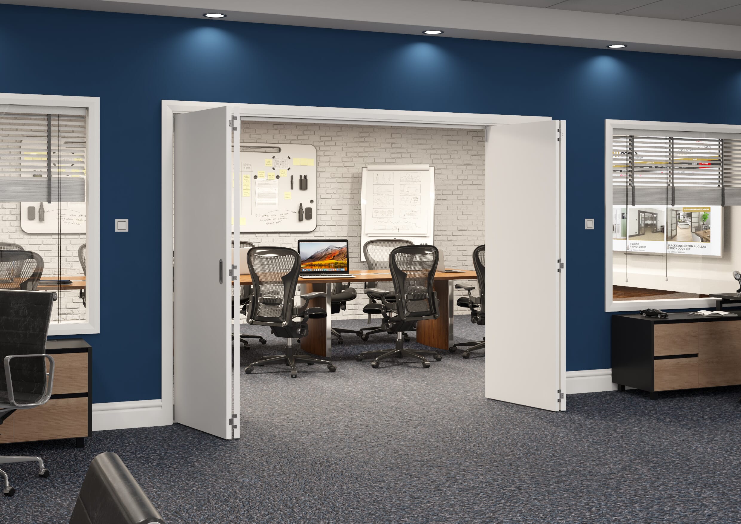 2832x2060x133mm White Flush Prefinished Roomfold Grande (2+2)