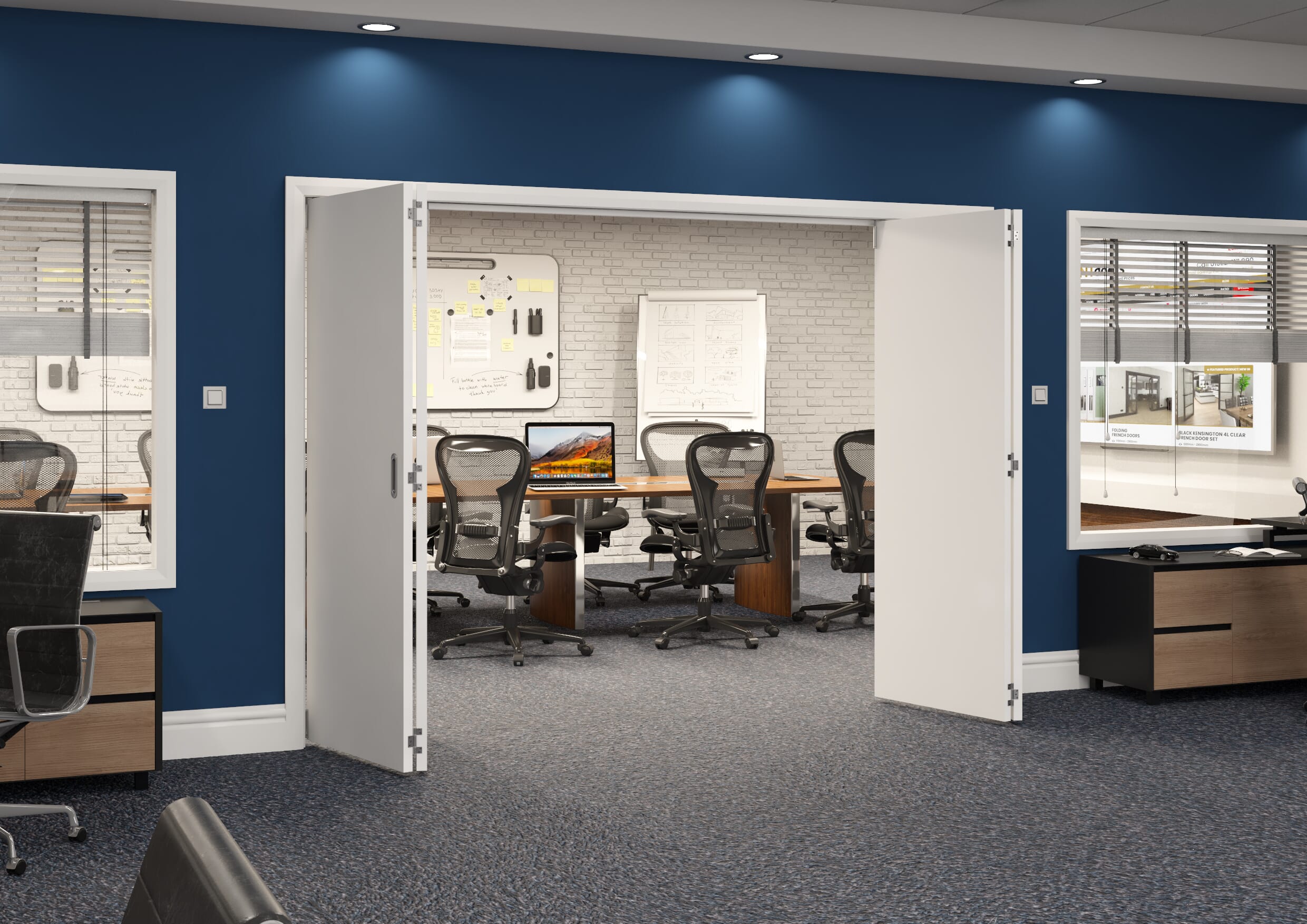 2932x2060x133mm White Flush Prefinished Roomfold Grande (2+2)