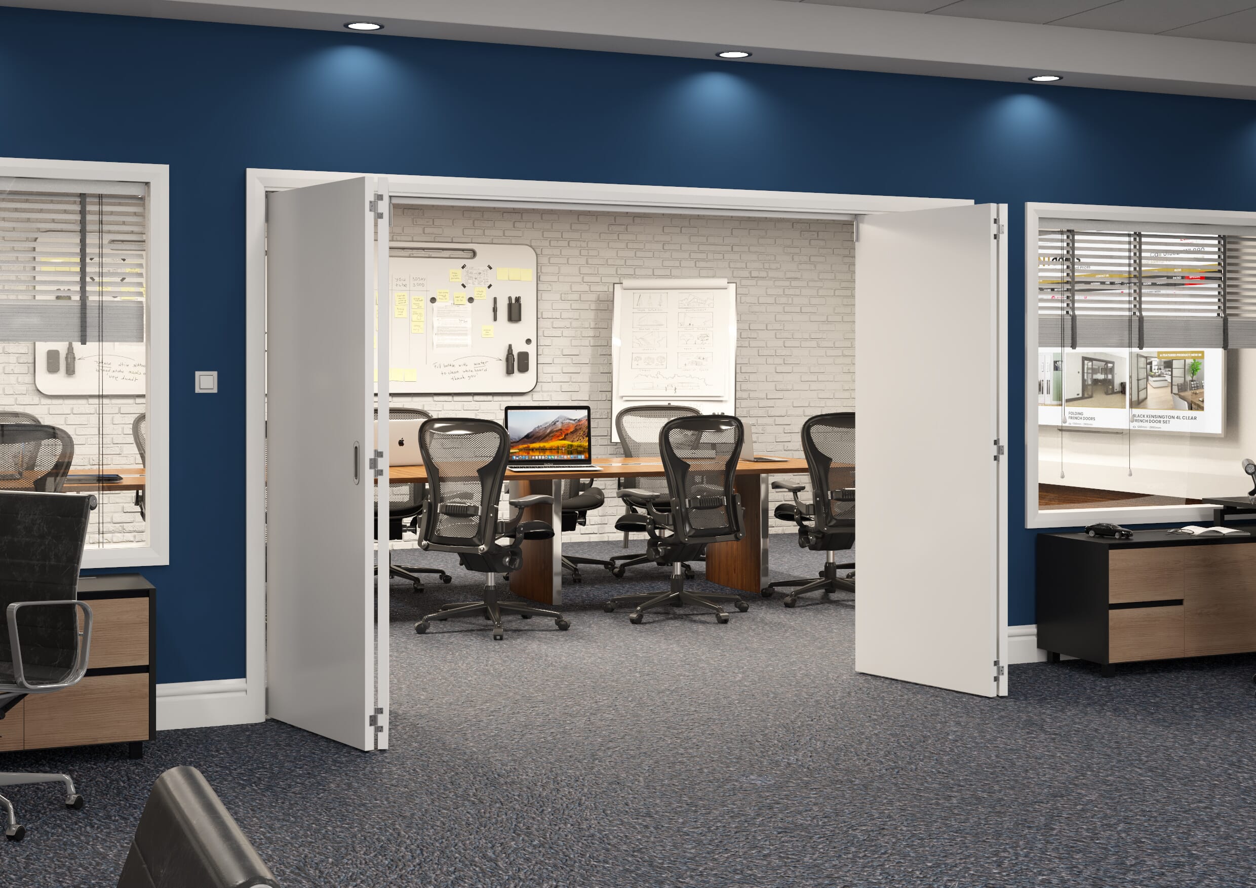 3136x2060x133mm White Flush Prefinished Roomfold Grande (2+2)