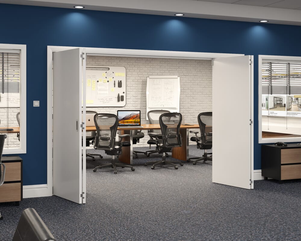 3136x2060x133mm White Flush Prefinished Roomfold Grande (2+2)