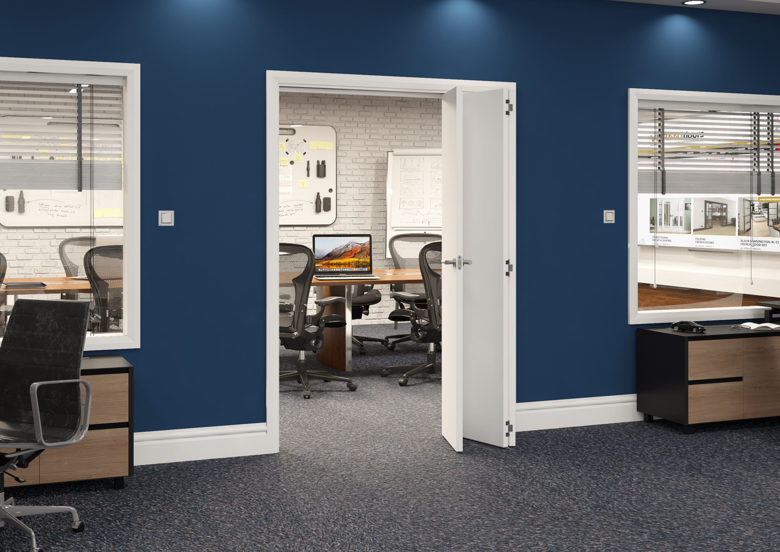 1446x2060x133mm White Flush Prefinished Roomfold Grande (3+0)