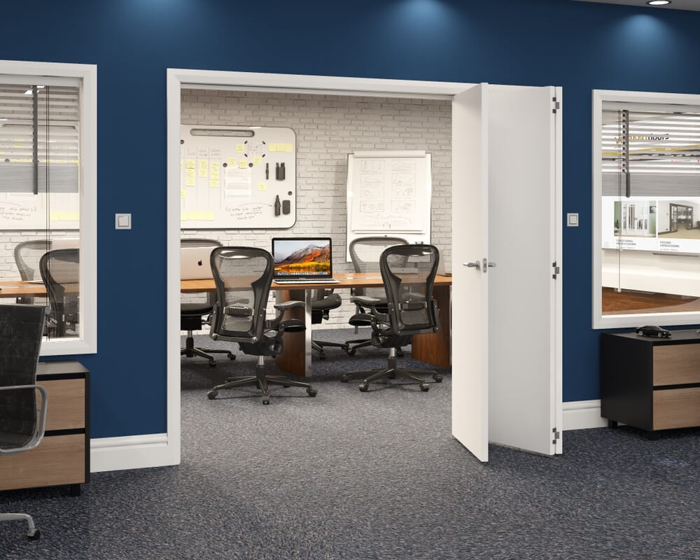 2208x2060x133mm White Flush Prefinished Roomfold Grande (3+0)