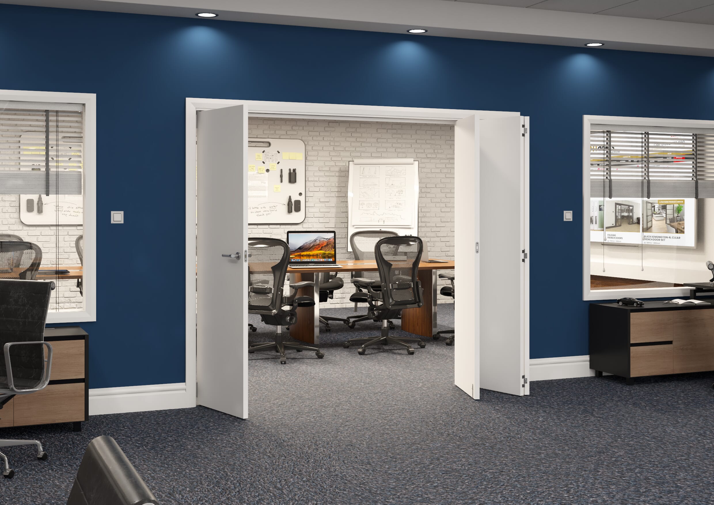 2528x2060x133mm White Flush Prefinished Roomfold Grande (3+1)