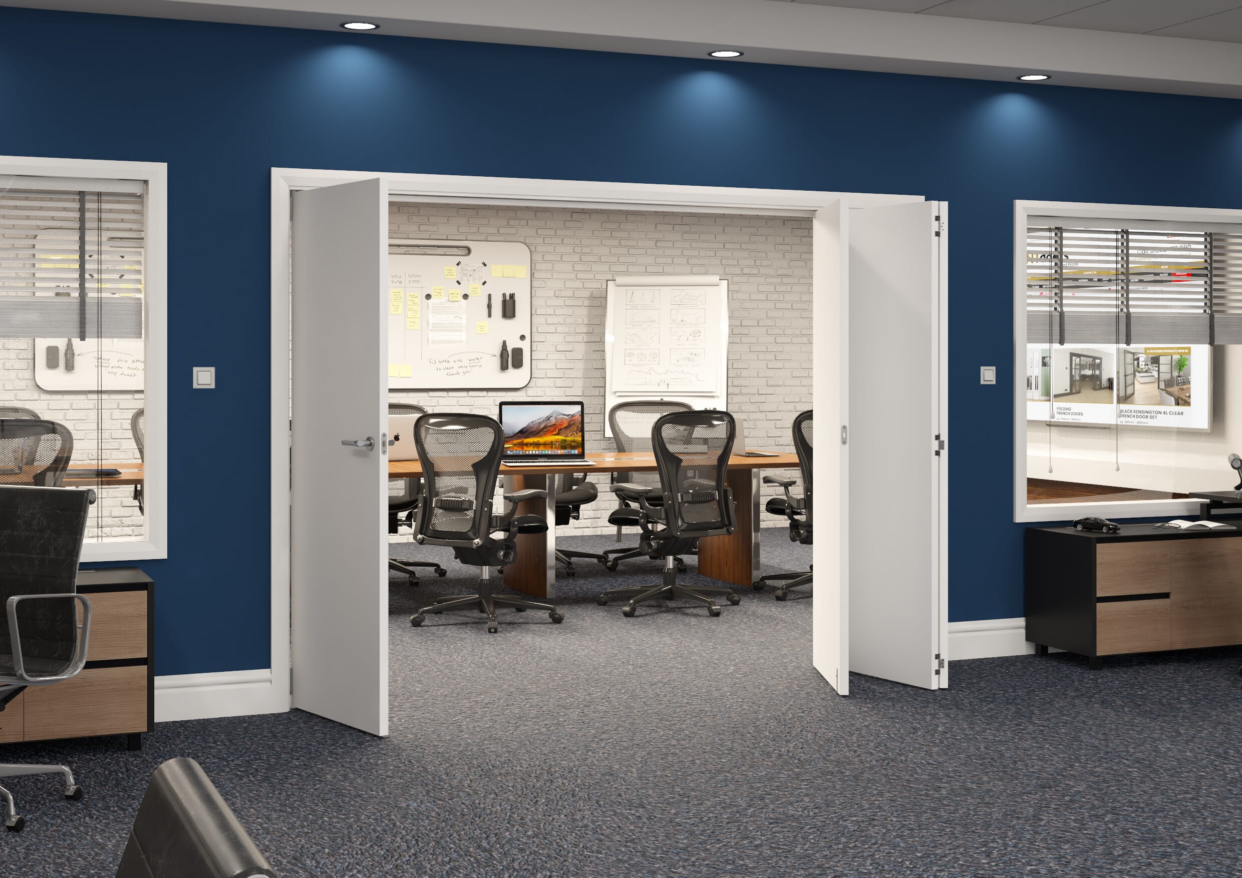 2832x2060x133mm White Flush Prefinished Roomfold Grande (3+1)