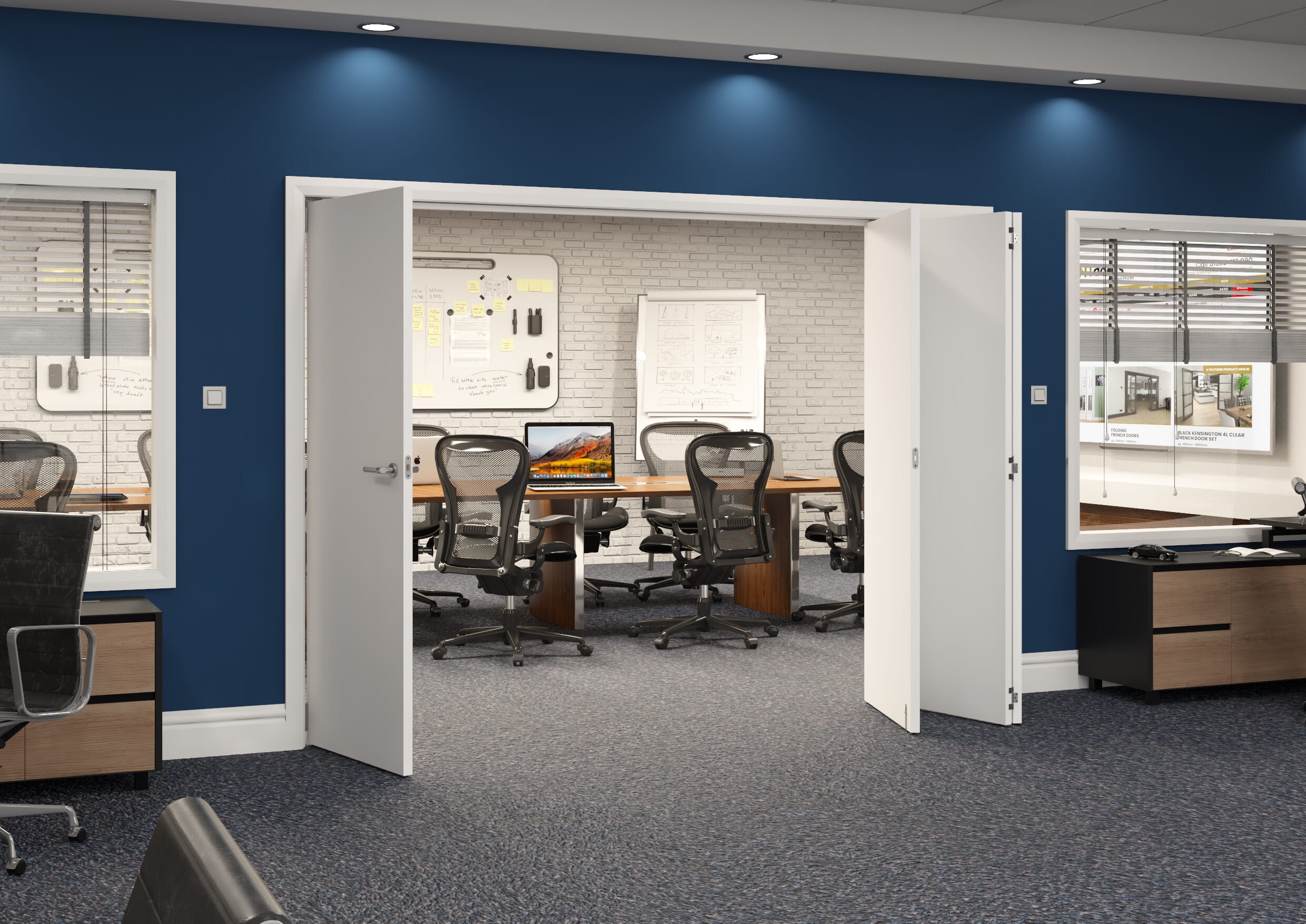 2932x2060x133mm White Flush Prefinished Roomfold Grande (3+1)