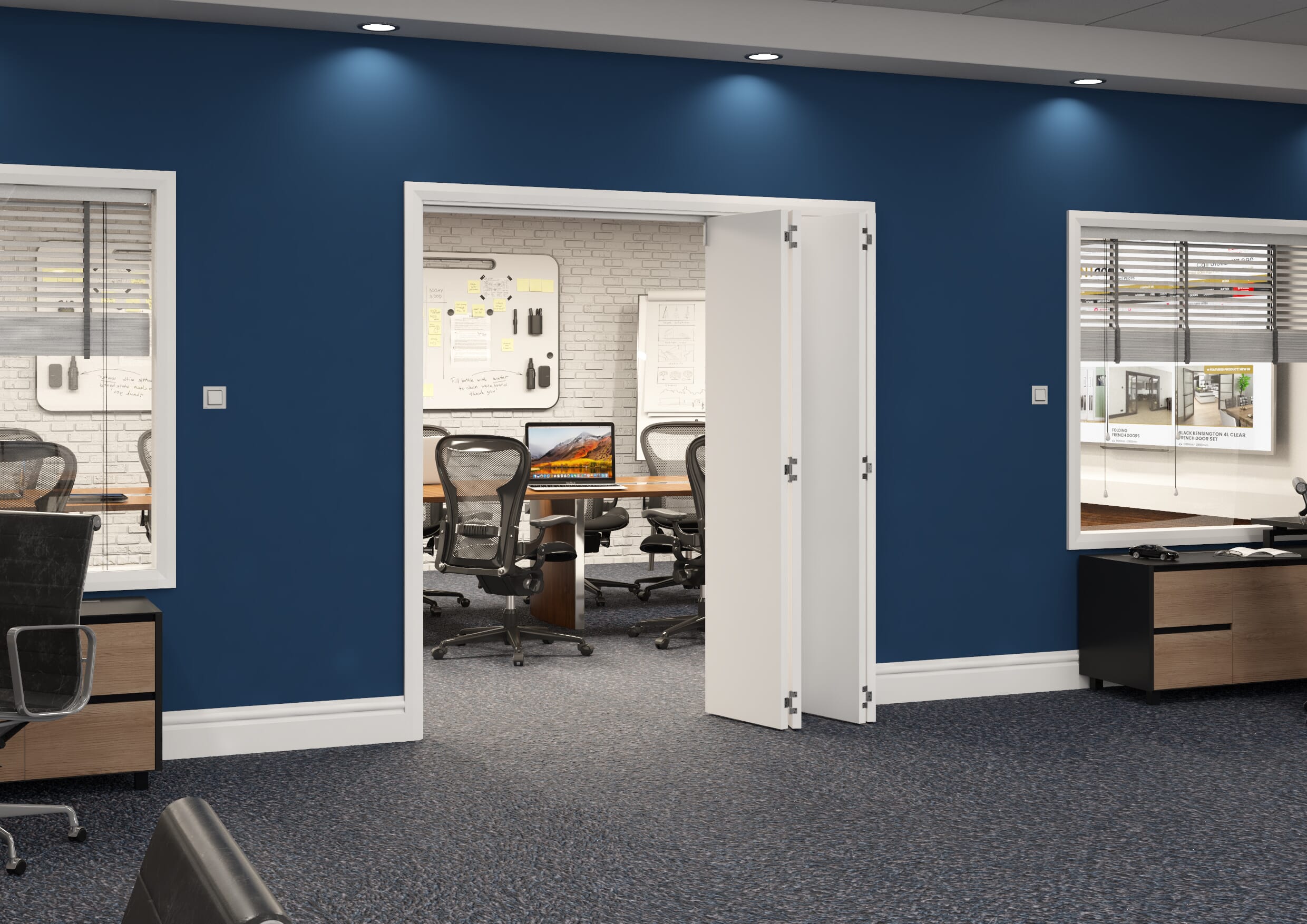 1909x2060x133mm White Flush Prefinished Roomfold Grande (4+0)