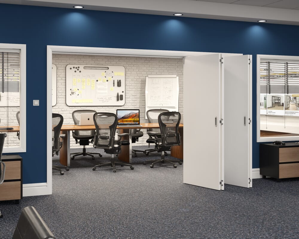 3129x2060x133mm White Flush Prefinished Roomfold Grande (4+0)