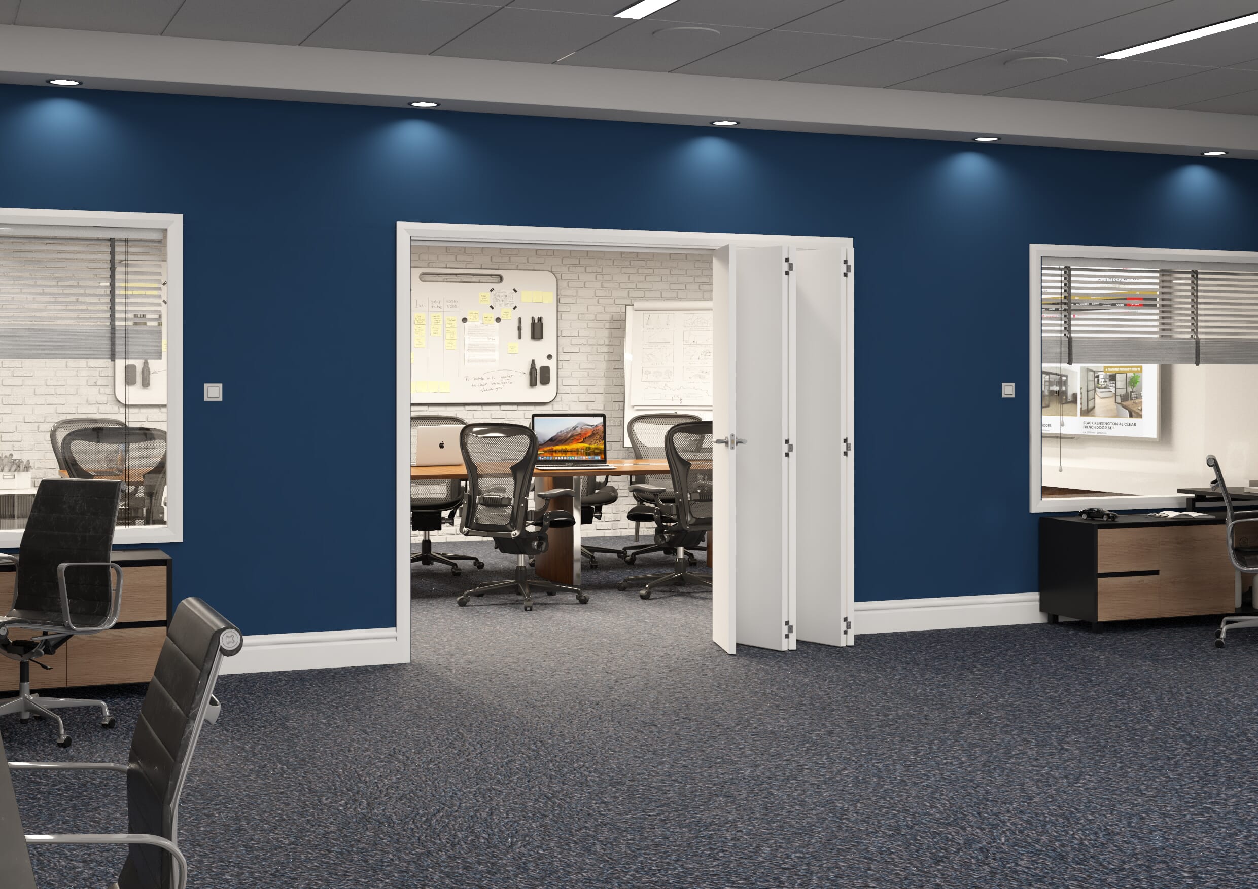 2366x2060x133mm White Flush Prefinished Roomfold Grande (5+0)