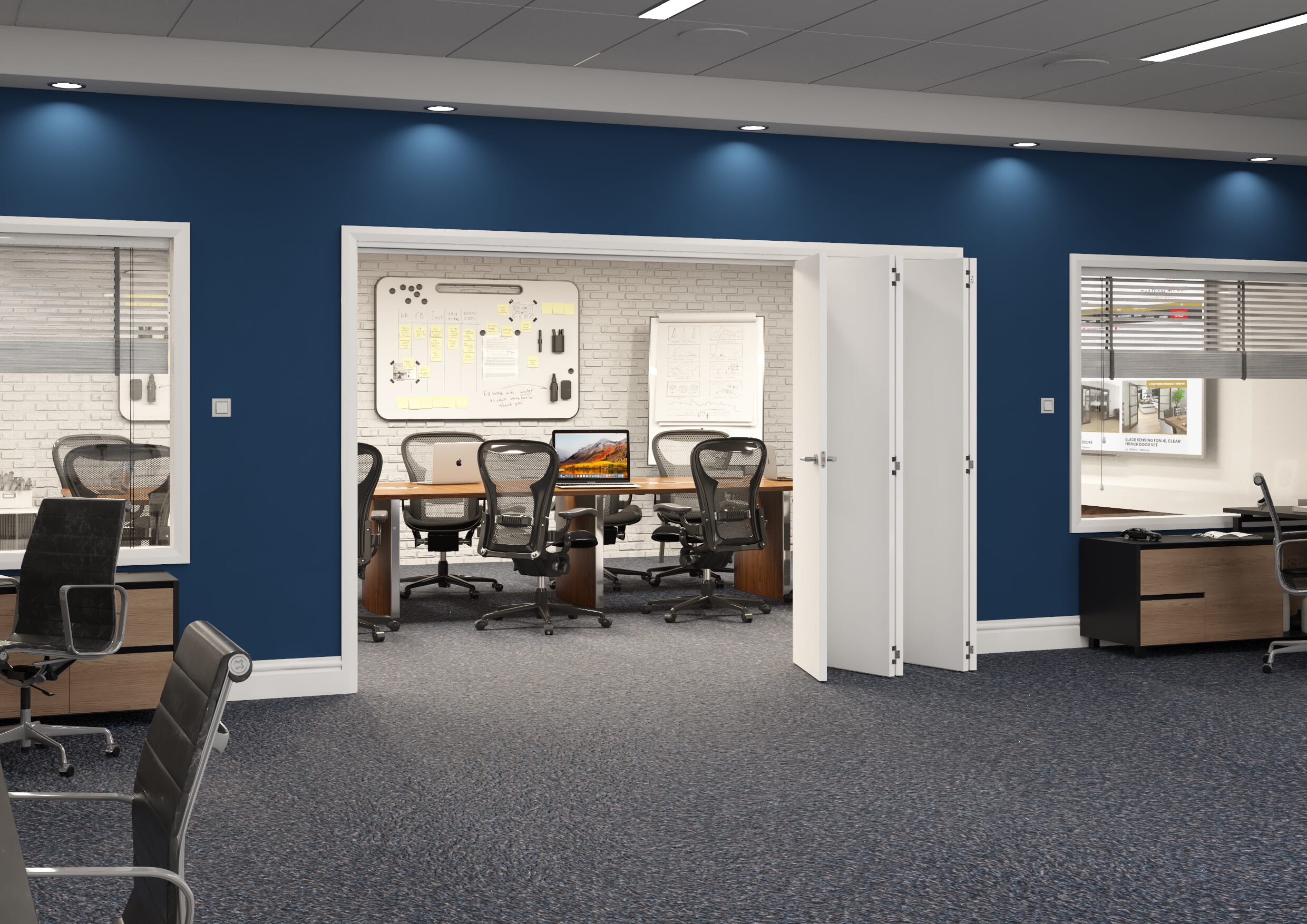 3131x2060x133mm White Flush Prefinished Roomfold Grande (5+0)
