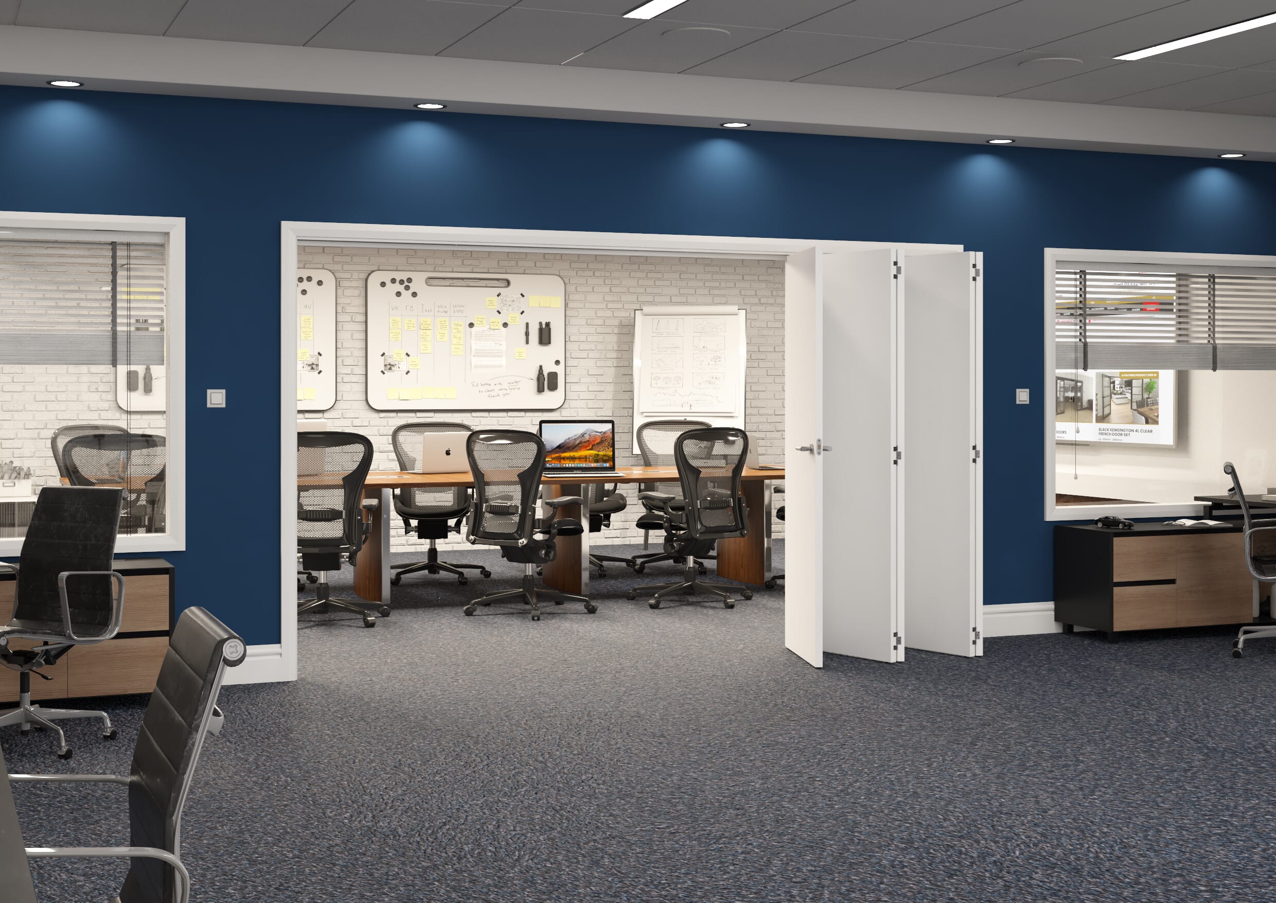 3511x2060x133mm White Flush Prefinished Roomfold Grande (5+0)