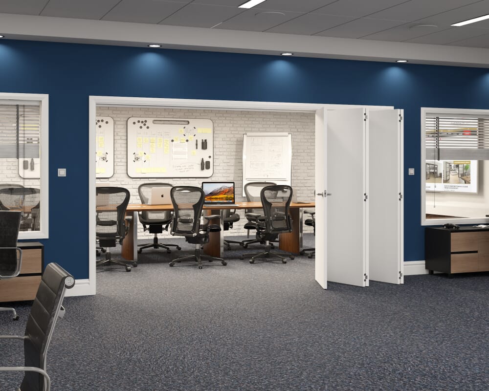 3636x2060x133mm White Flush Prefinished Roomfold Grande (5+0)