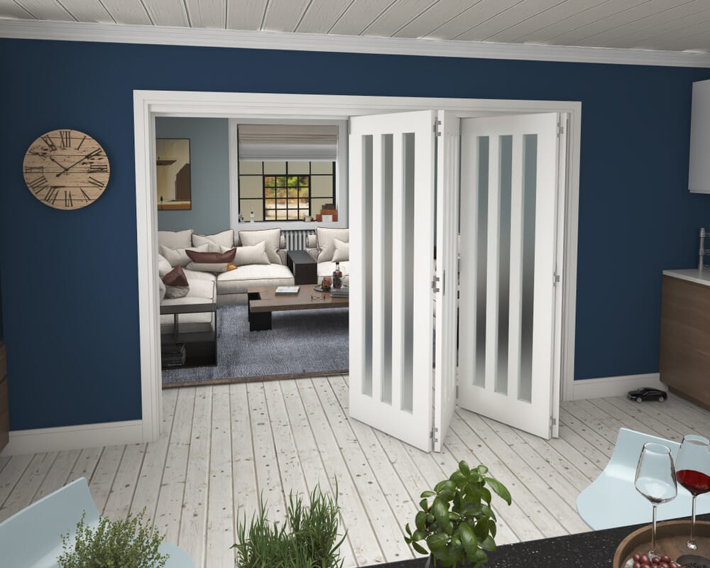 2825x2060x133mm Aston Frosted Glazed White Roomfold Grande (4+0)
