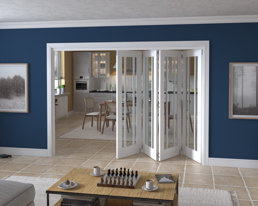 2825x2060x133mm Lincoln Clear Glazed White Roomfold Grande (4+0)