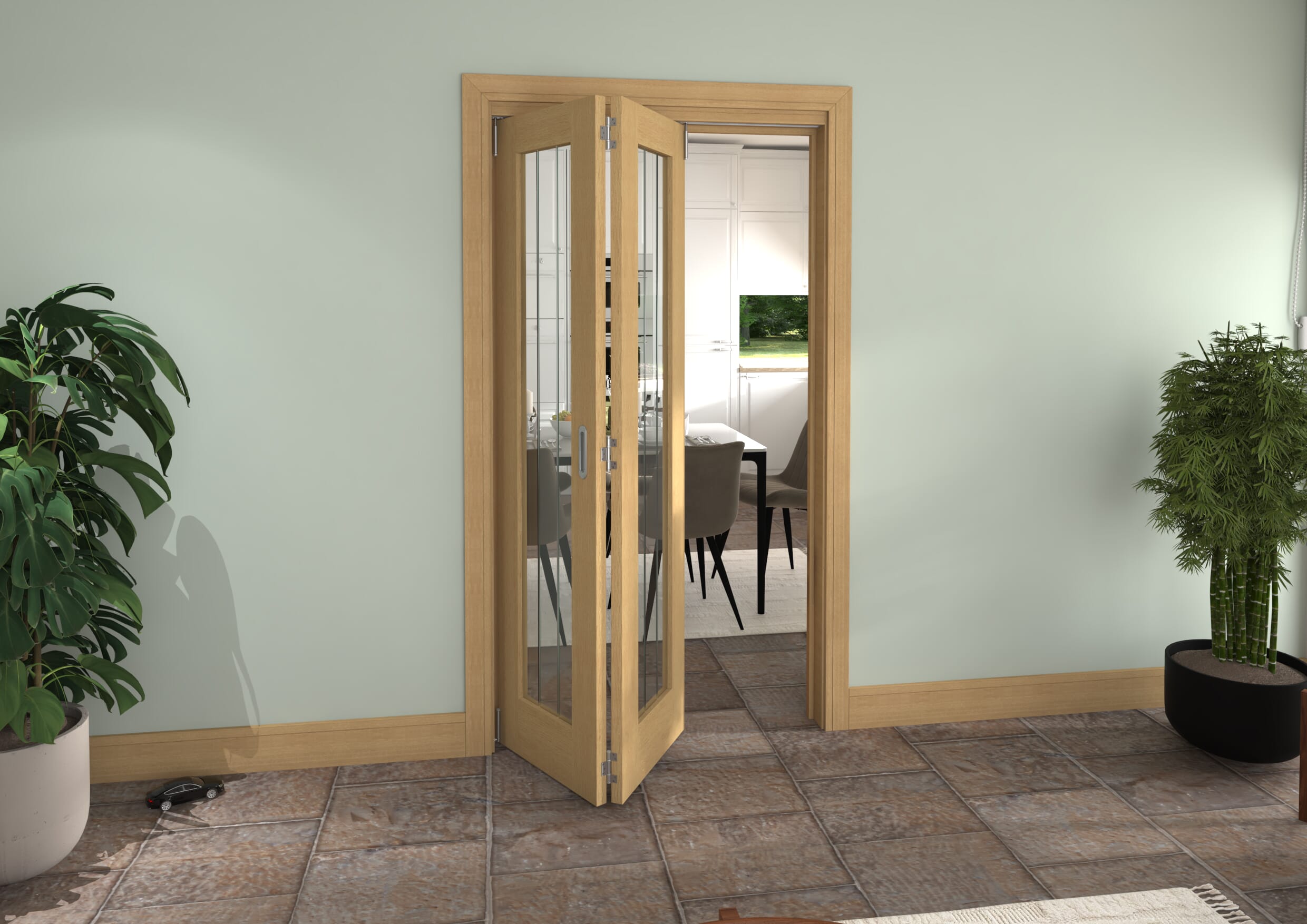 1141x2060x133mm Mexicano Oak P10 Prefinished Roomfold Grande (2+0)