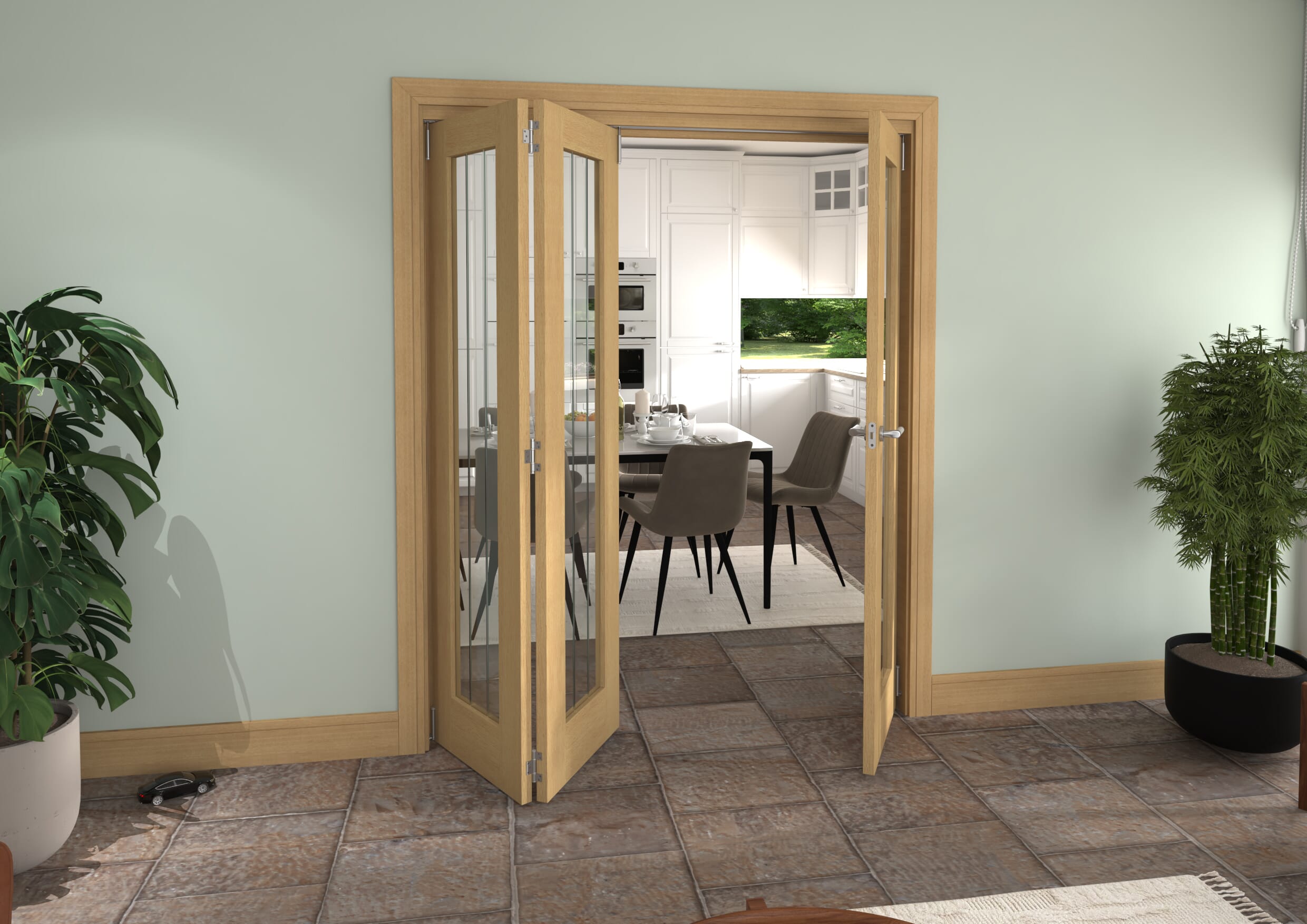 1684x2060x133mm Mexicano Oak P10 Prefinished Roomfold Grande (2+1)